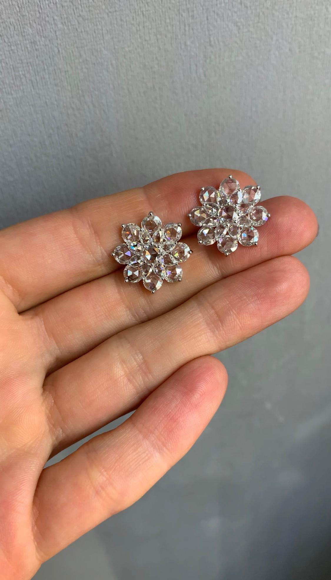 Boucles D'oreilles Diamants 14K Or Rose - 0,65 Carats, 7 Mm - Neuf Avec étiquettes