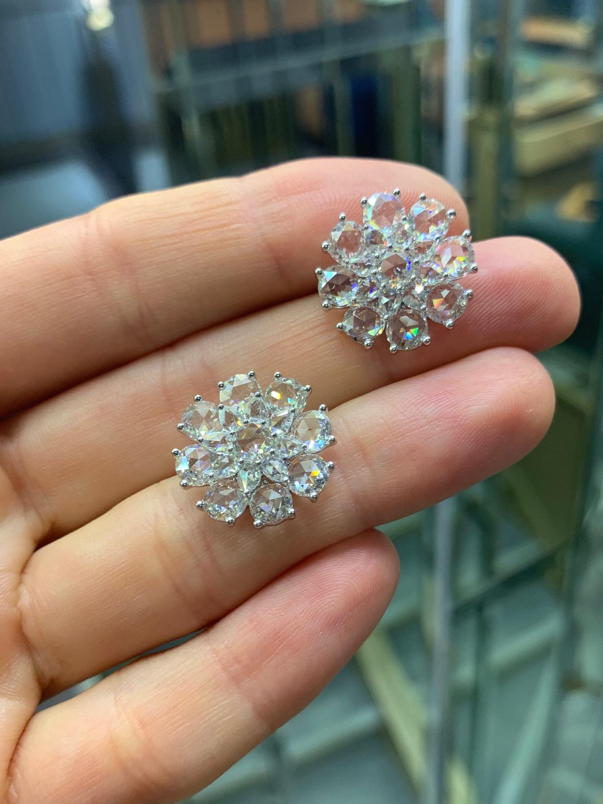 Rose cut store diamond earrings