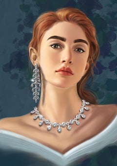 Rarever 41 Carat 18K White Gold Old Mine Cut Contemporary Class Diamond Necklace