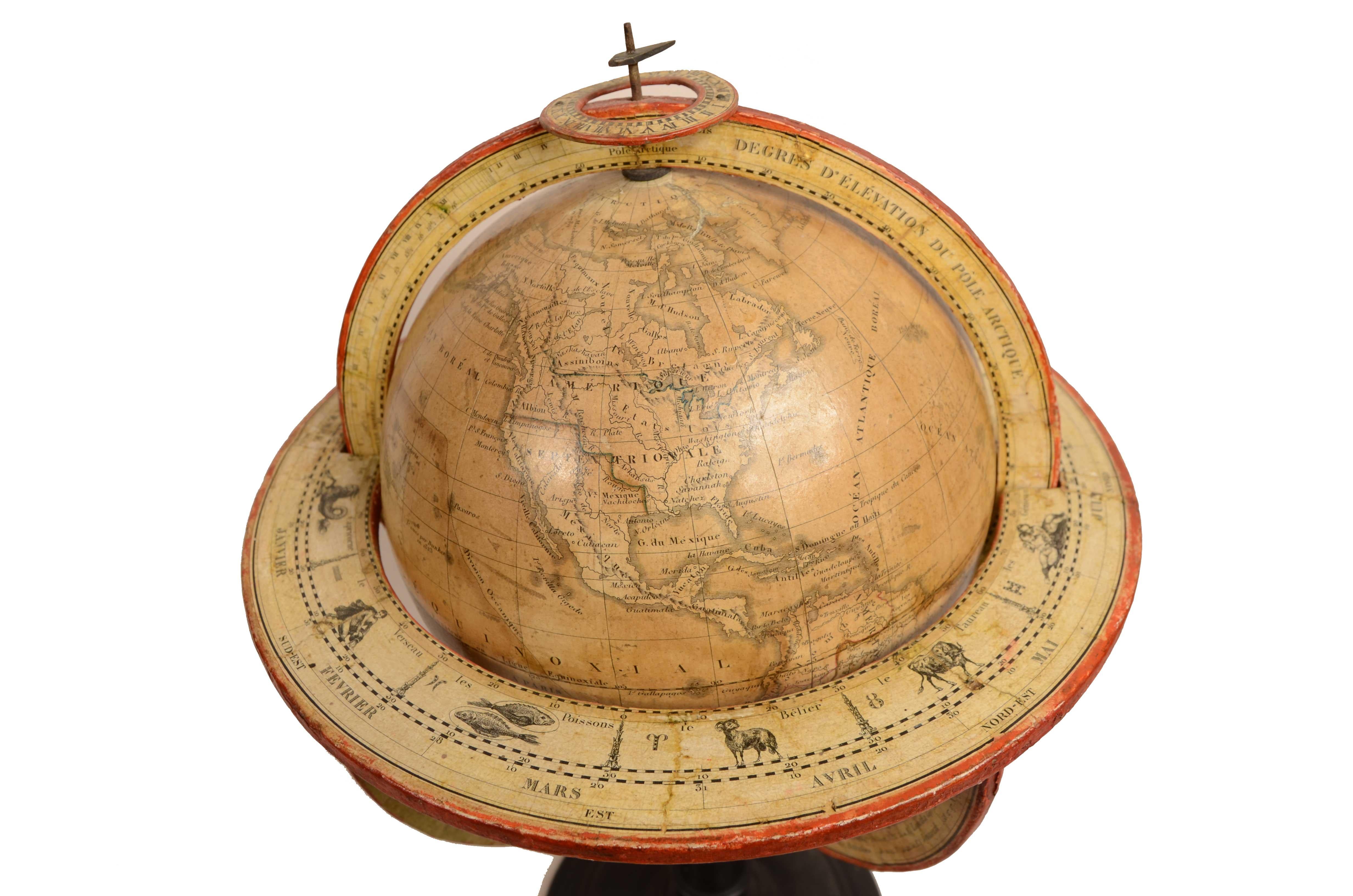 Rare paire de globes terrestres et célestes de Felix  Delamarche daté de 1834 en vente 6