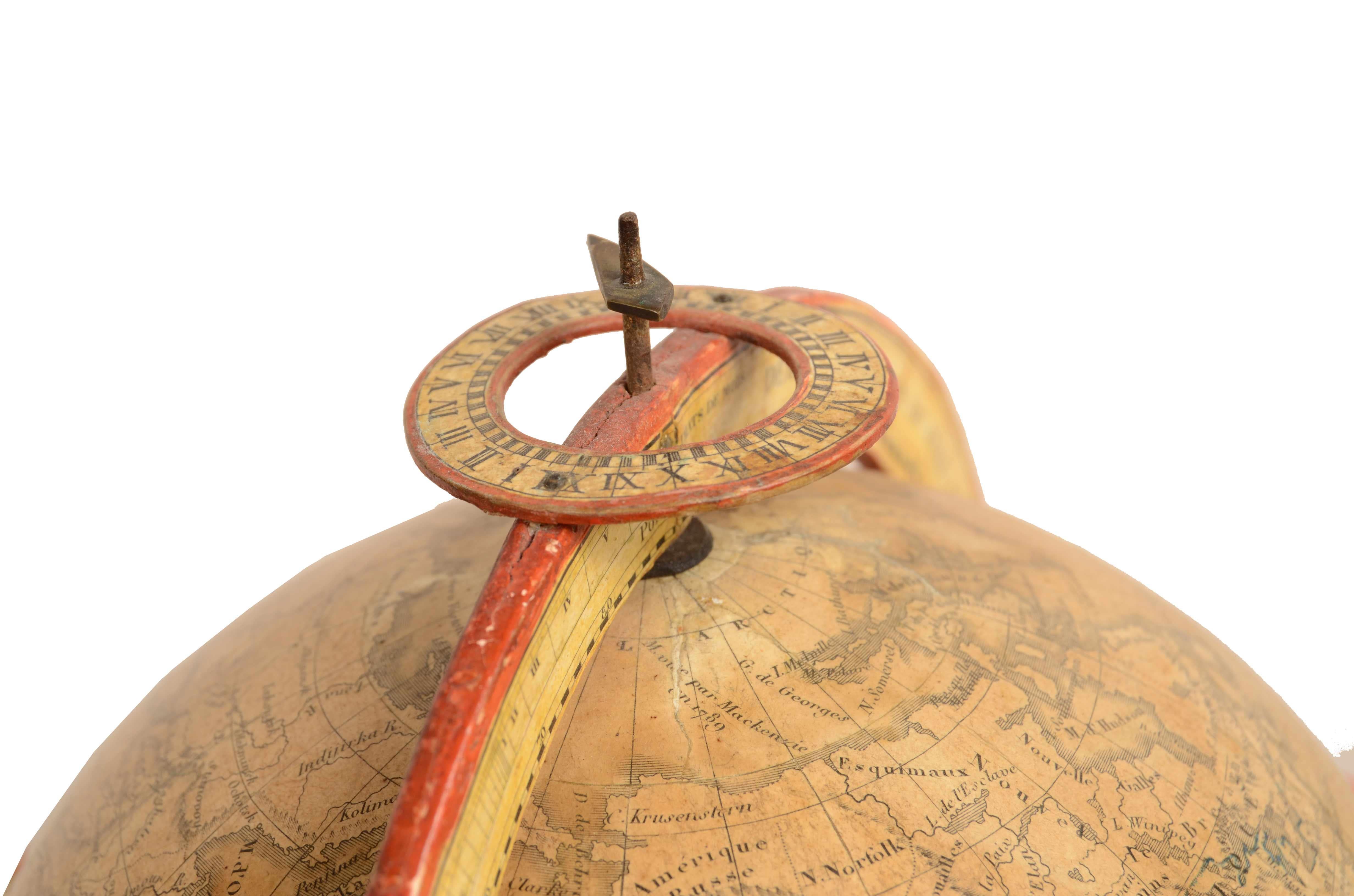 Rare paire de globes terrestres et célestes de Felix  Delamarche daté de 1834 en vente 9