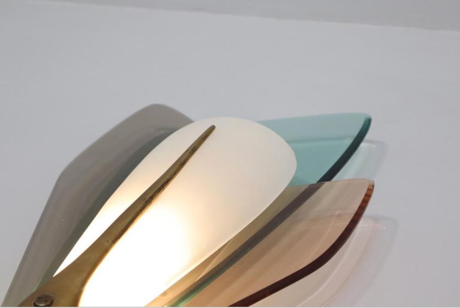 Couple rare  appliques d'extérieur design Max Ingrand pour Fontana Arte 1950s en vente 6