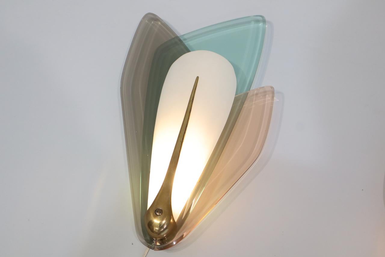 Seltene Paare  von Wandlampen Entwurf Max Ingrand für Fontana Arte 1950s im Angebot 9
