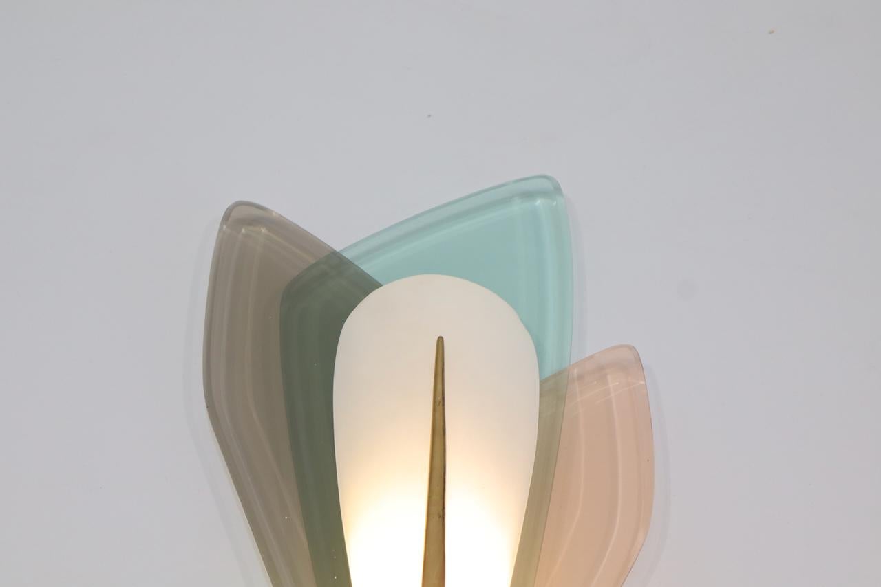 Seltene Paare  von Wandlampen Entwurf Max Ingrand für Fontana Arte 1950s im Angebot 10