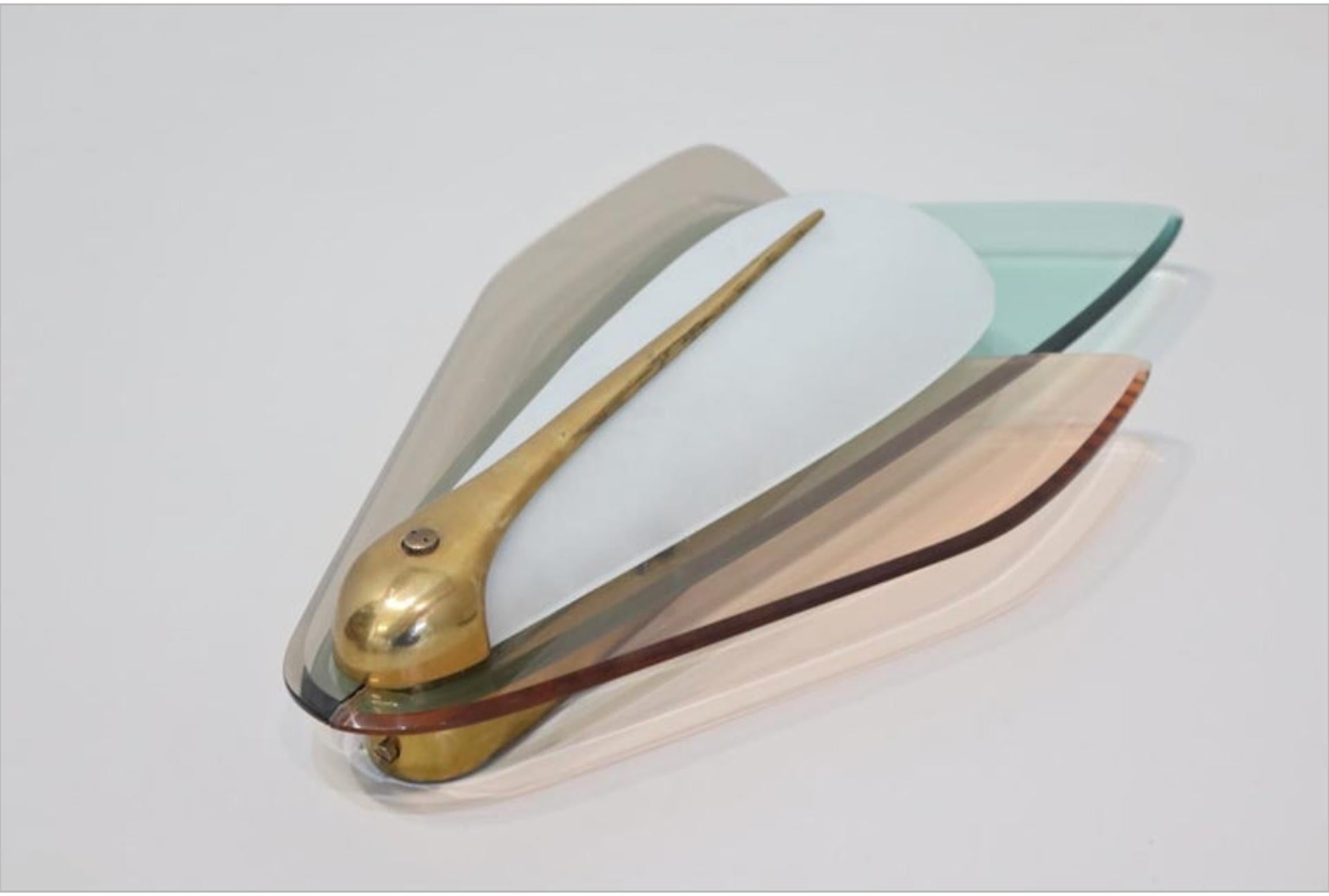 Mid-Century Modern Couple rare  appliques d'extérieur design Max Ingrand pour Fontana Arte 1950s en vente