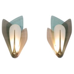 Rare Couple  of wall lamps design Max Ingrand for Fontana Arte 1950s