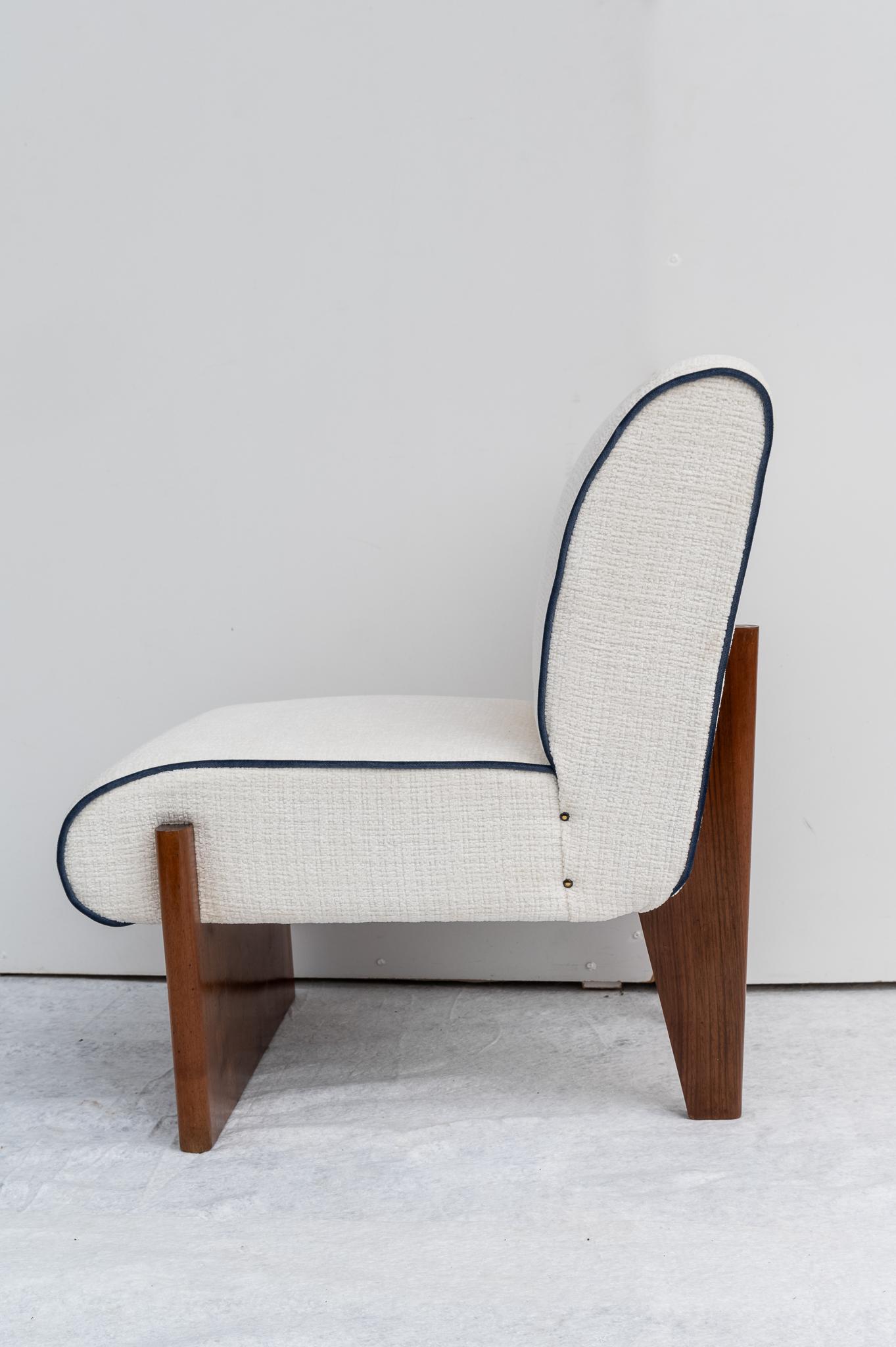 Italian Rare paire de fauteuils  Art déco avec ottoman, années 1940 en vente