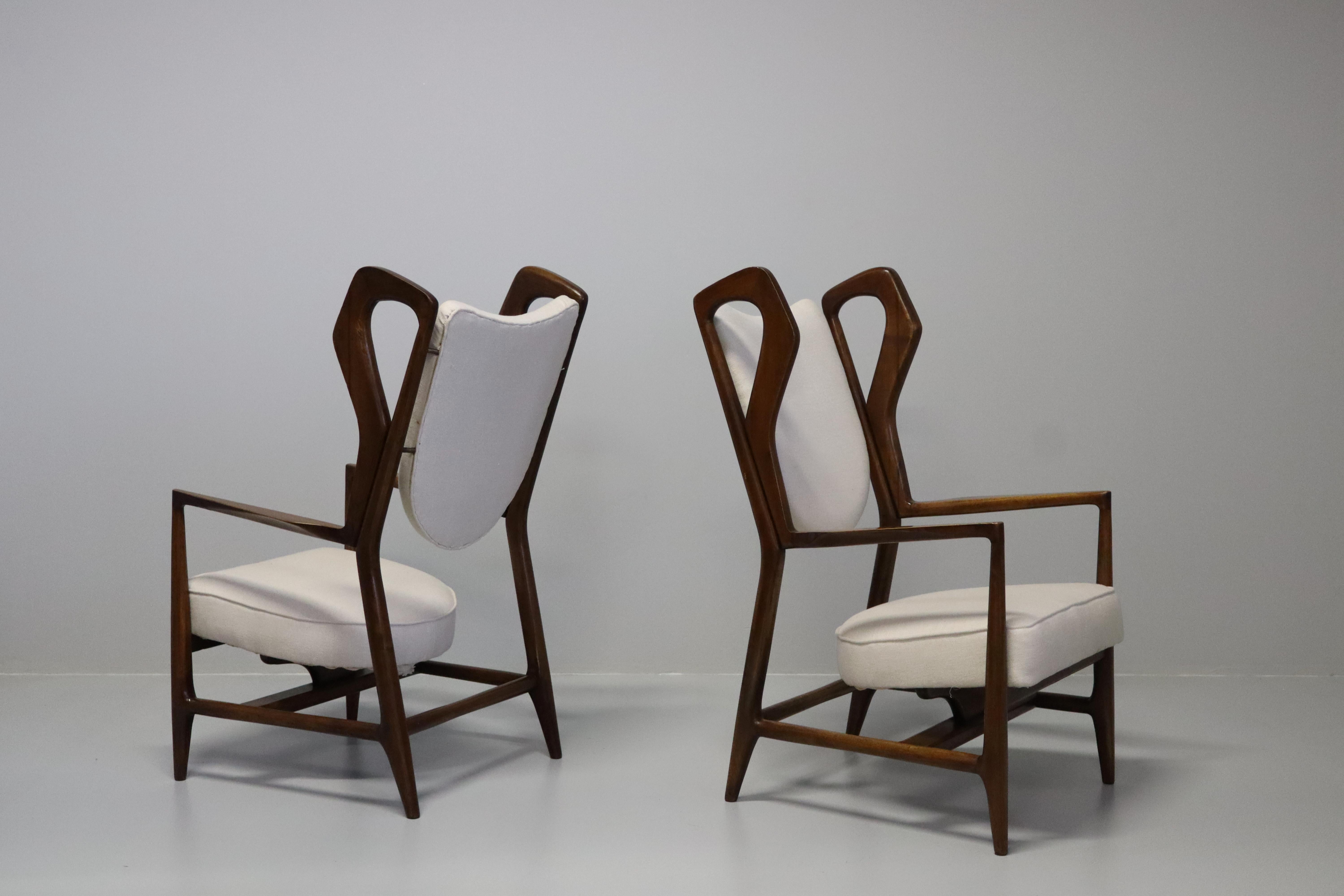 Mid-20th Century Très rare paire de fauteuils 'Triennale' de Gio Ponti pour I.S.A. Bergamo  en vente