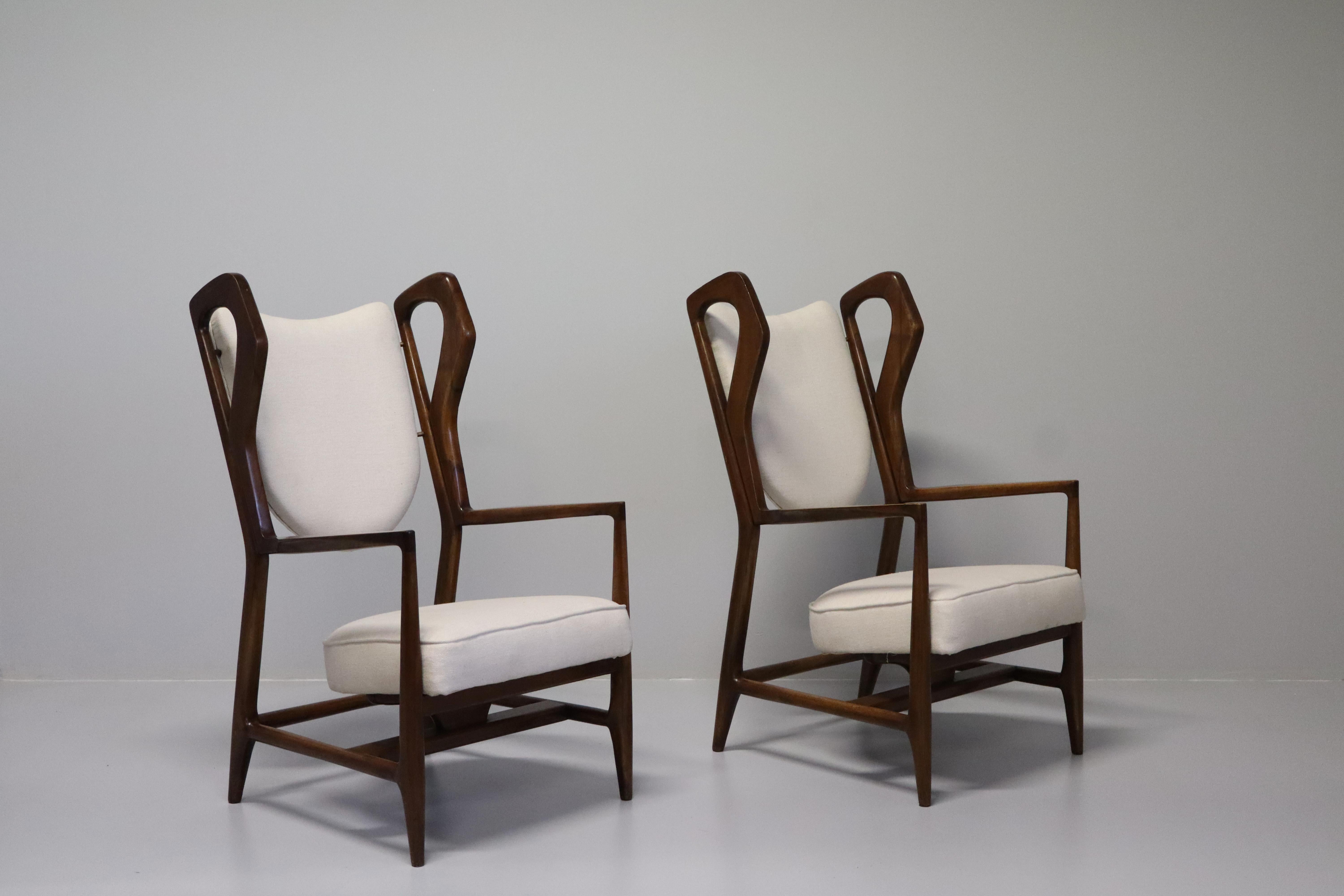 Laiton Très rare paire de fauteuils 'Triennale' de Gio Ponti pour I.S.A. Bergamo  en vente