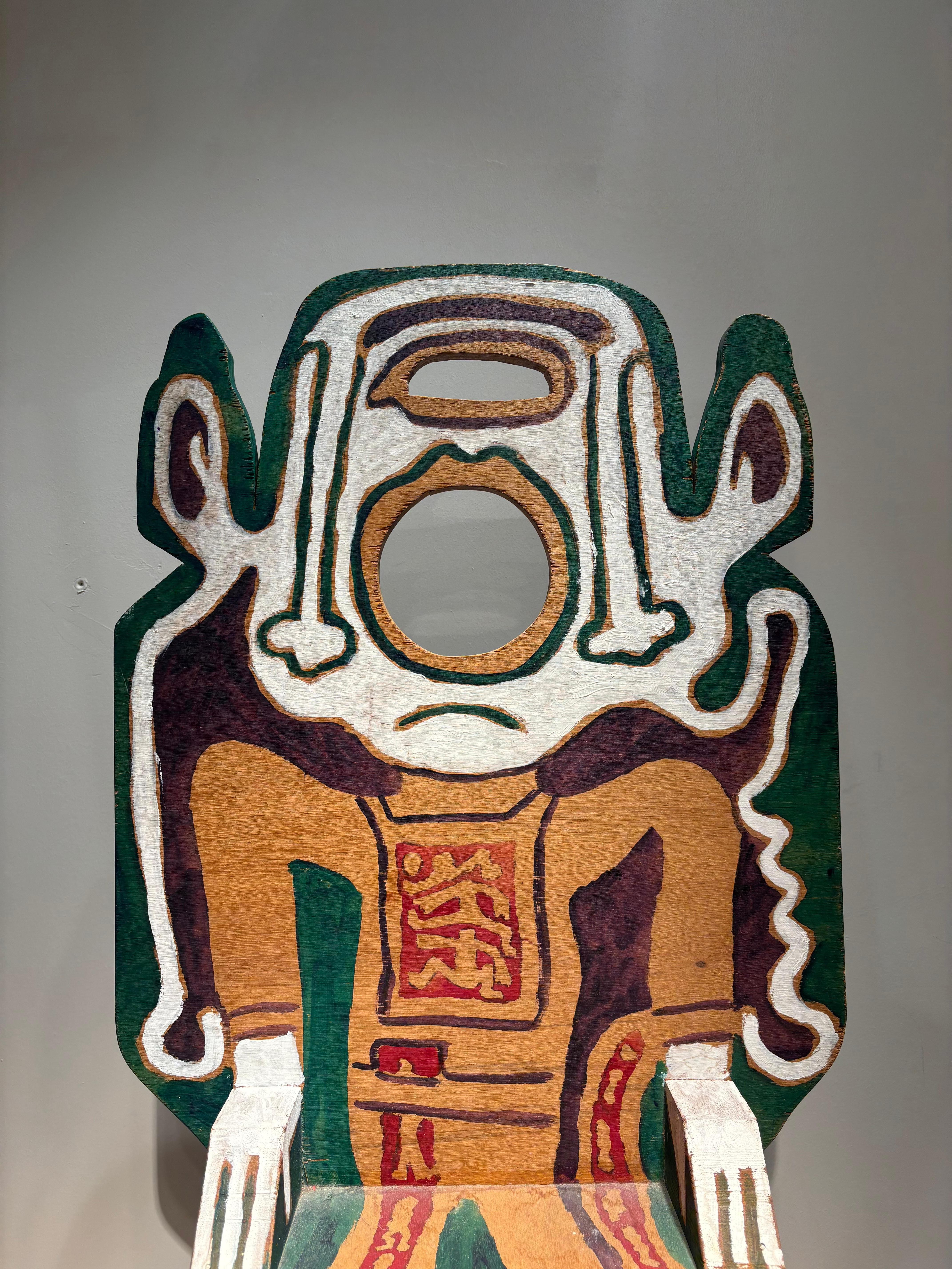 Fin du 20e siècle Chaise sculptée par Yvon Taillandier en vente