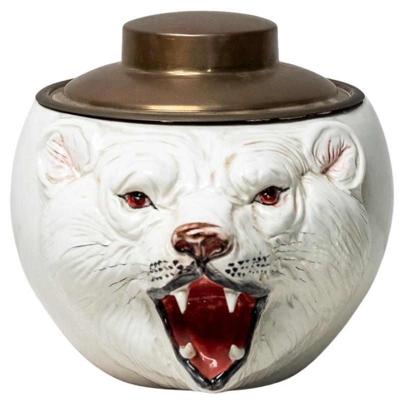 Rarissimo Portaghiaccio in ceramica smaltata bianca, Anni '70