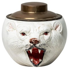 Rarissimo Portaghiaccio in ceramica smaltata bianca, Anni '70