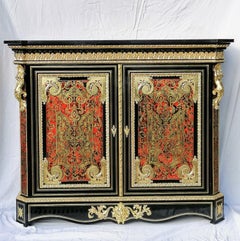 Rarity by Hyppolite Edme-Pretot Credenza in Louis XIV Style and Boulle Marquetry