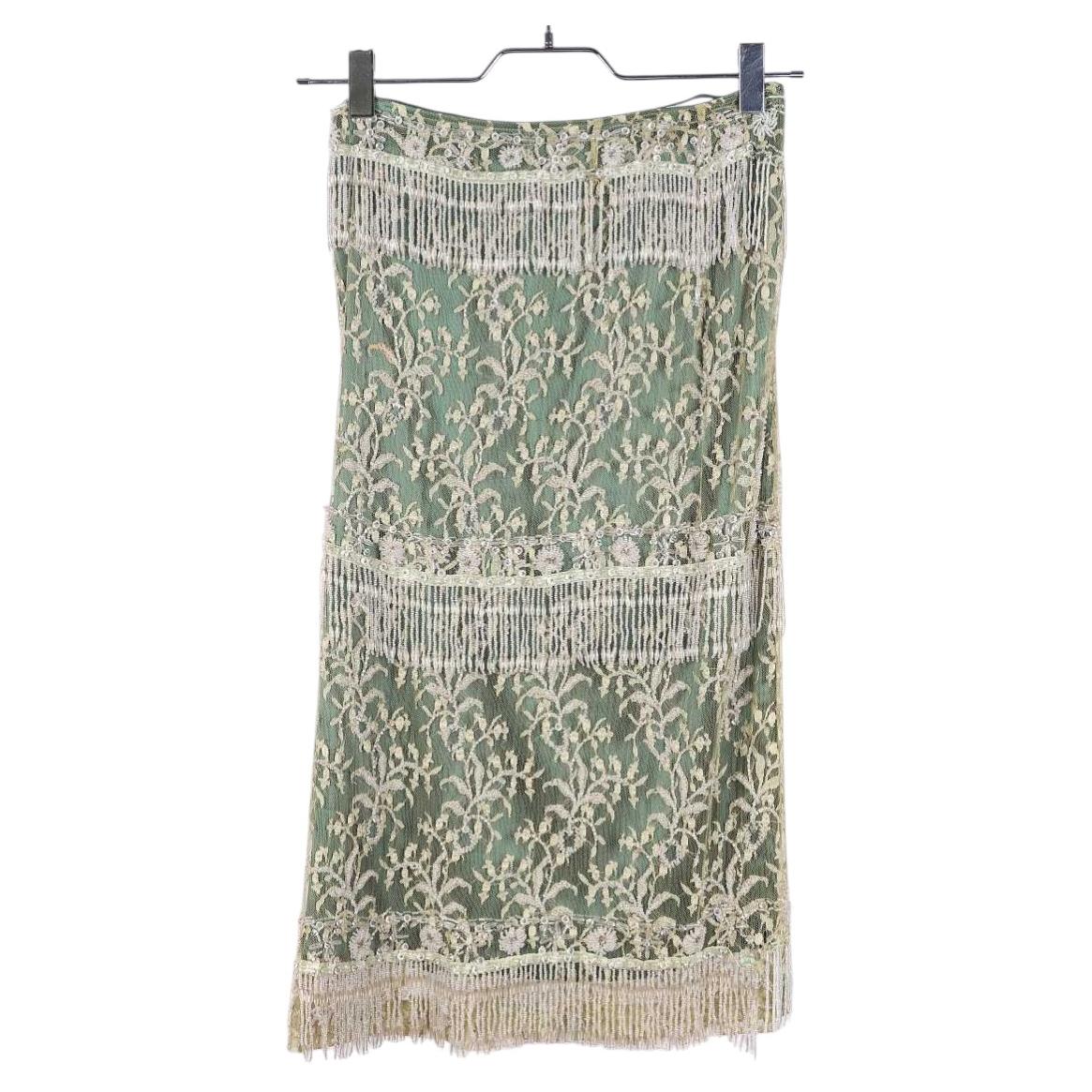 UNE VRAIE RARETÉ ! Jupe à franges brodée Dolce & Gabbana Couture, années 1990-2000