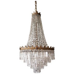 Rarity Empire Sac a Pearl Chandelier Crystal Hall Lamp Lustre Art Nouveau, 1930