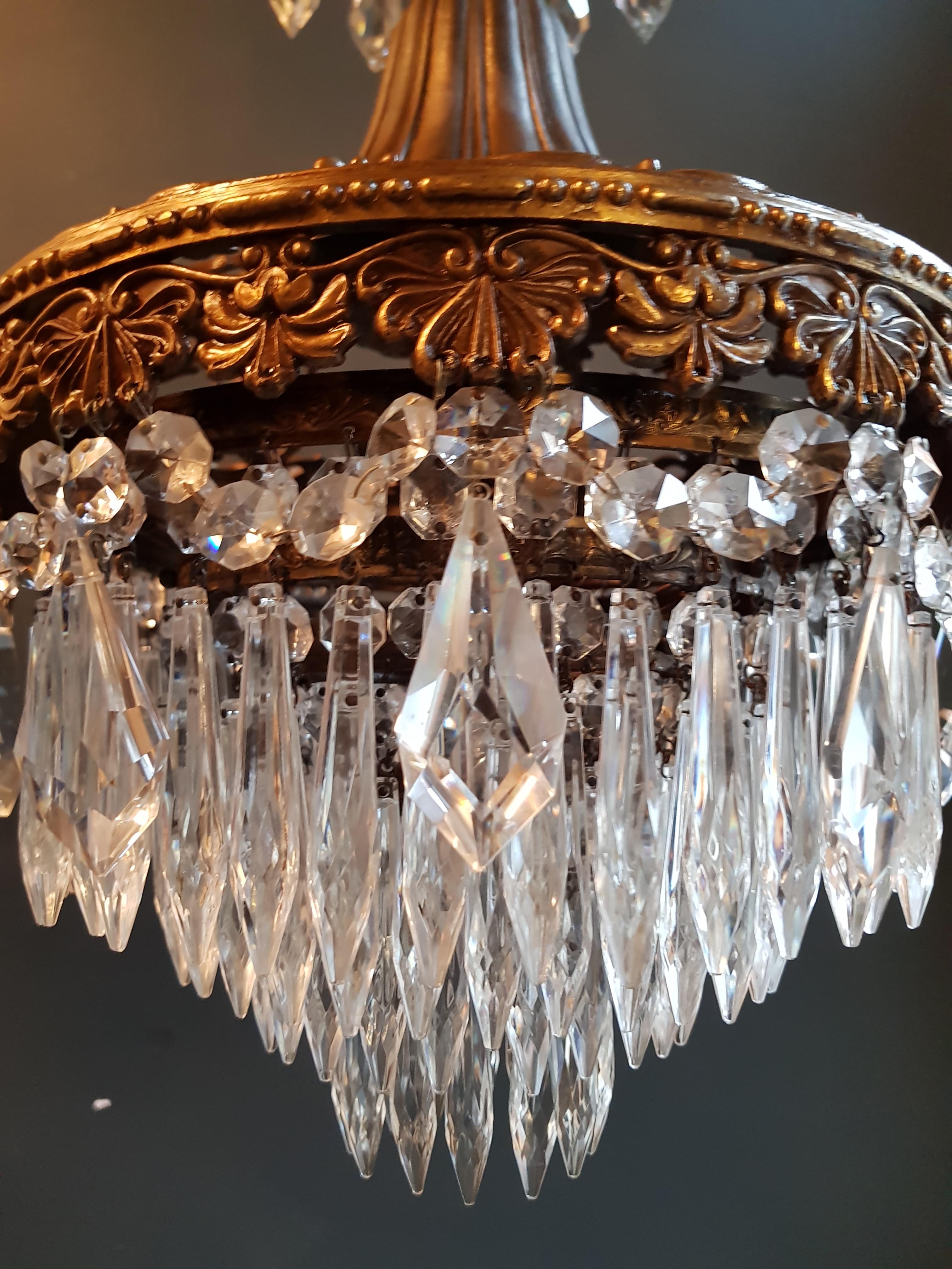 Rarity Fine Chandelier Crystal Lustre Ceiling Lamp Hall Antique Art Nouveau WoW (Europäisch)