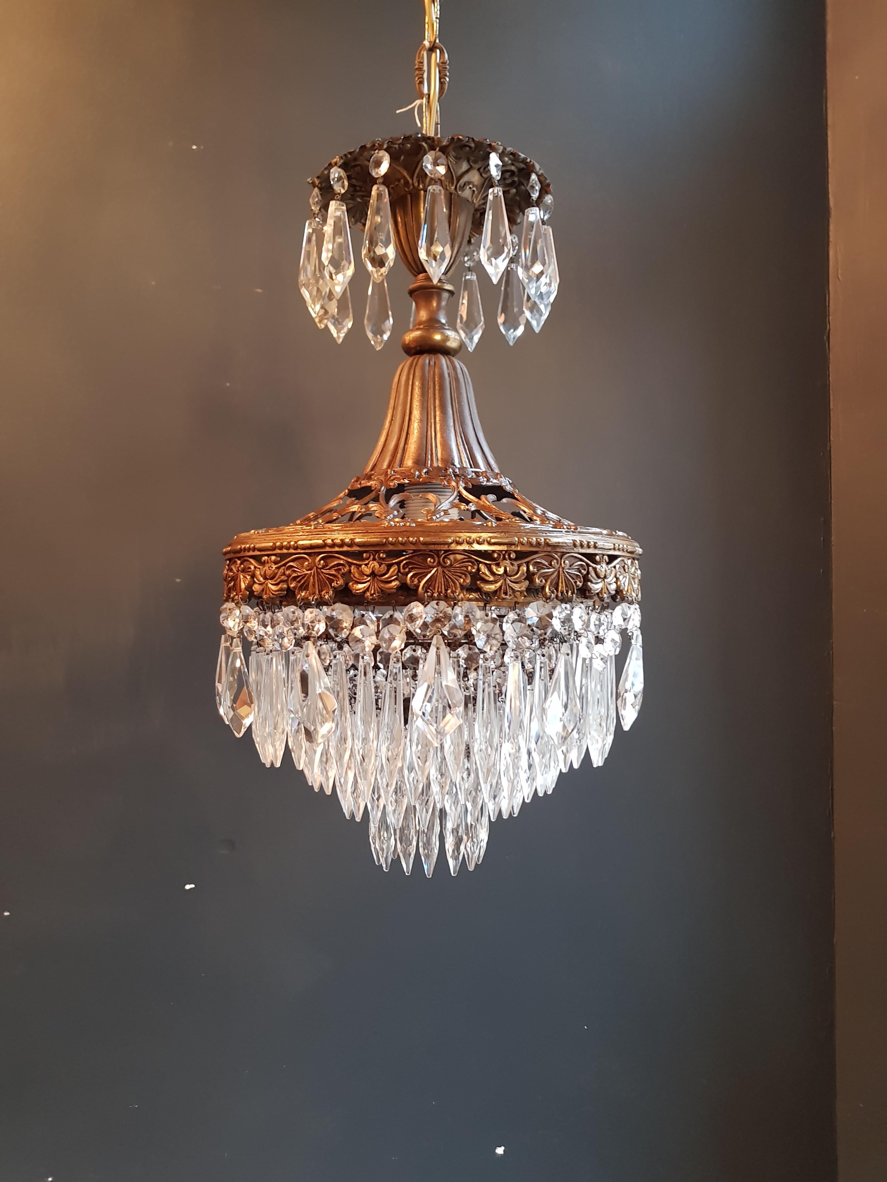 Rarity Fine Chandelier Crystal Lustre Ceiling Lamp Hall Antique Art Nouveau WoW (Handgeknüpft)