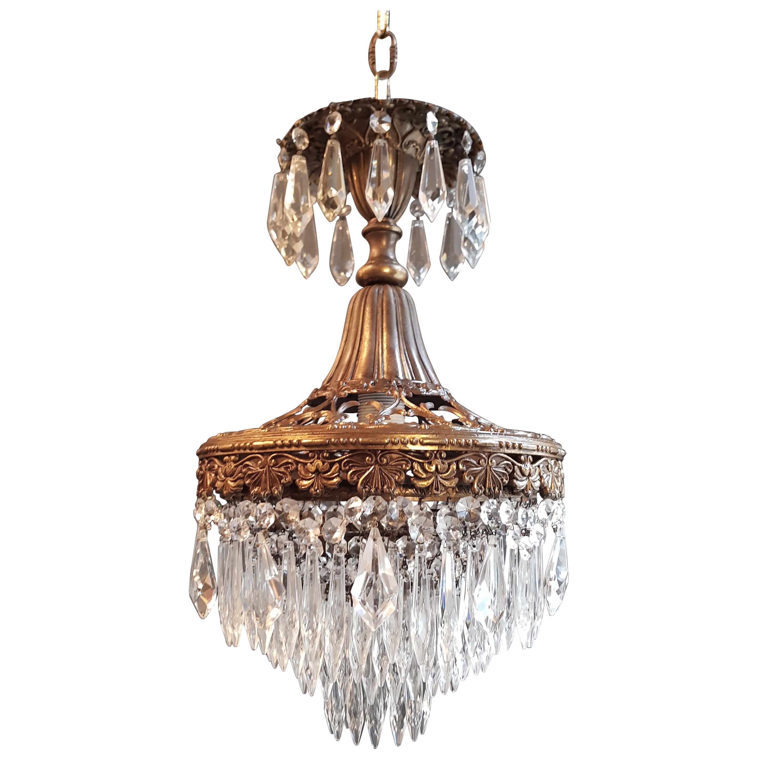Rarity Fine Chandelier Crystal Lustre Ceiling Lamp Hall Antique Art Nouveau WoW