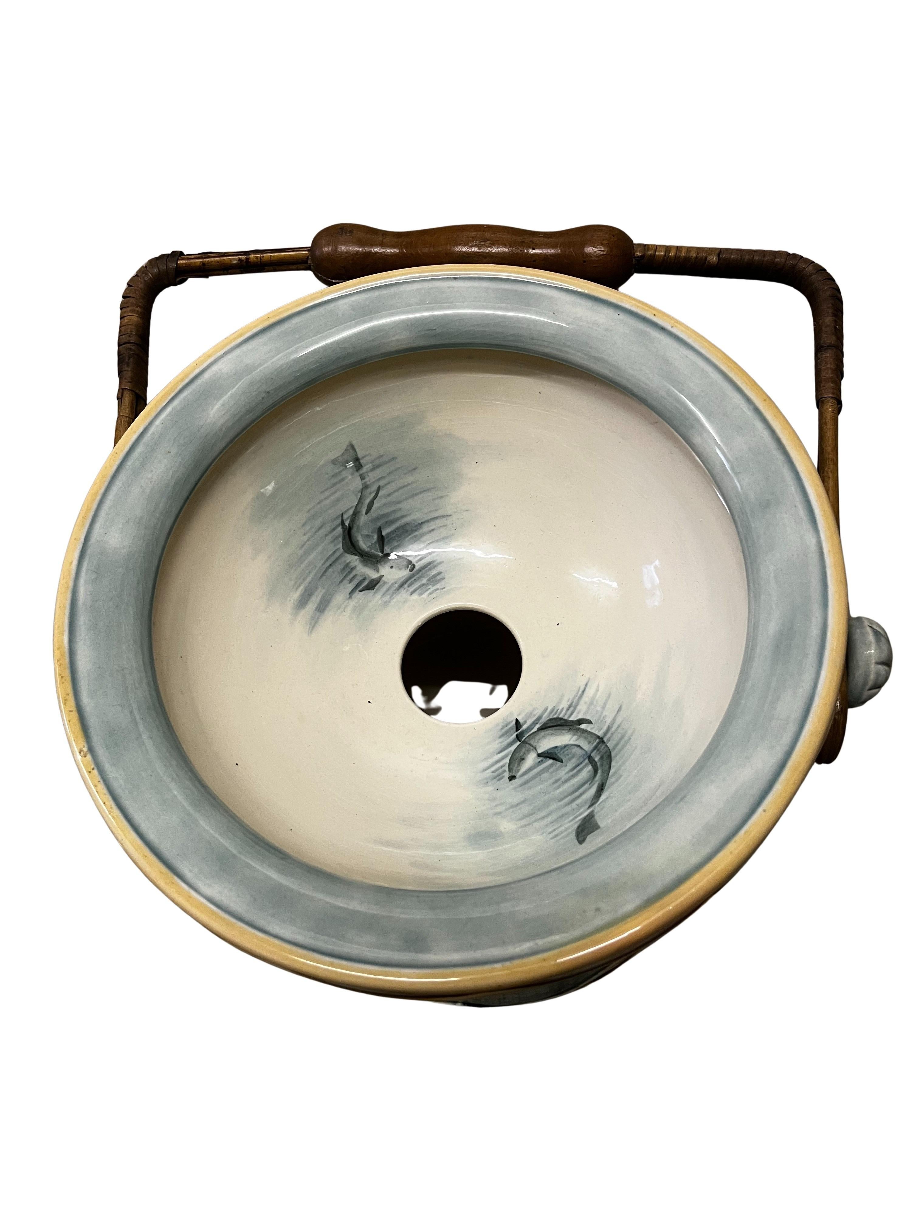 Rareté : accessoires de pêche, seau à poisson, céramique, 1900, Znojmo Znaim, Rép. tchèque en vente 9