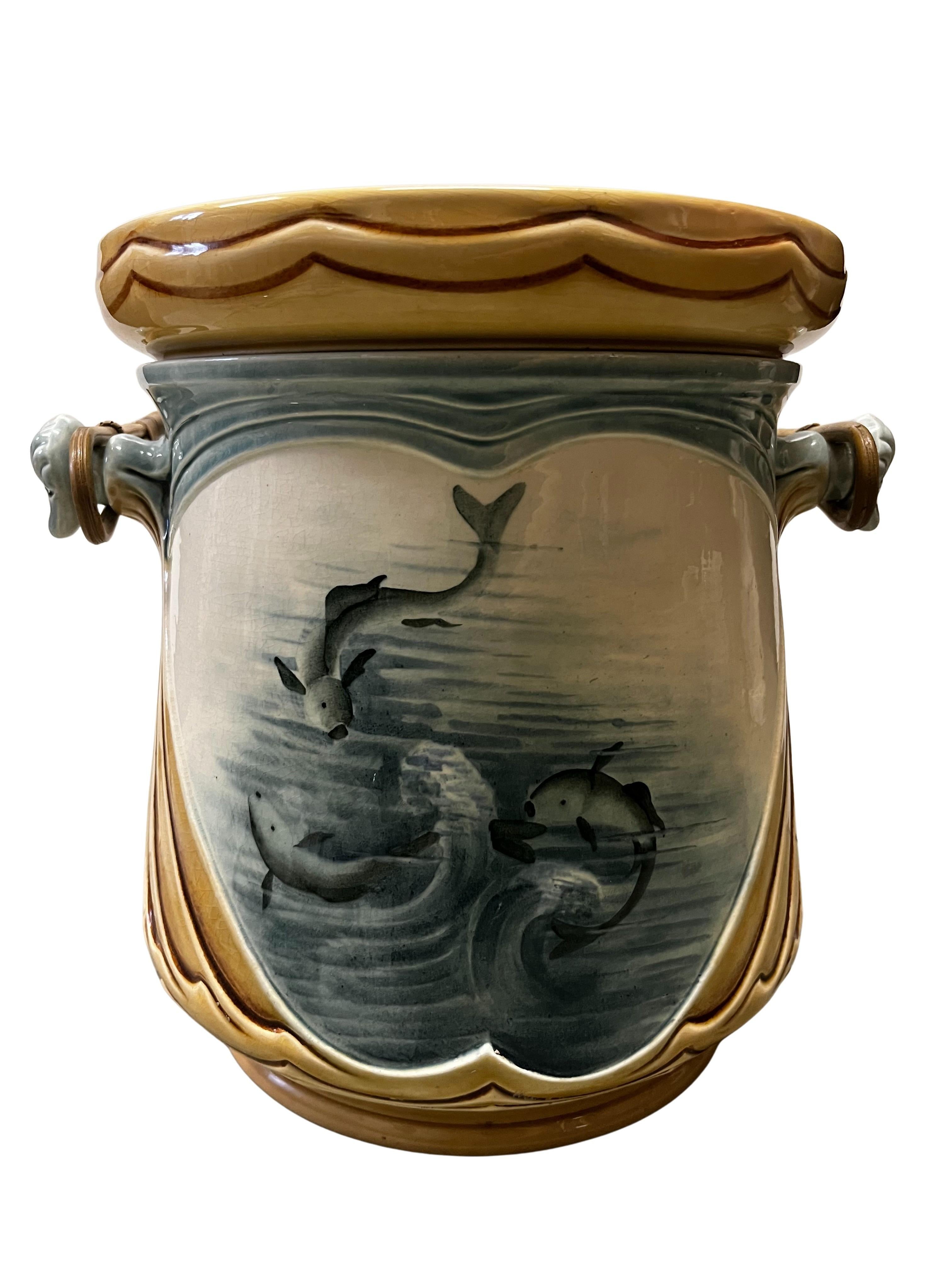 Rareté : accessoires de pêche, seau à poisson, céramique, 1900, Znojmo Znaim, Rép. tchèque en vente 10