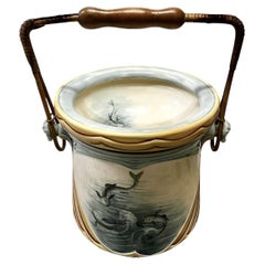 Rarity fishing accessories, fish bucket, ceramic, 1900, Znojmo Znaim, Czech Rep
