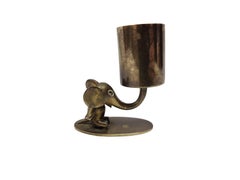 Rarity Hagenauer Match Holder, Brass Elephant Design, Art Deco, Vienna, 1930s