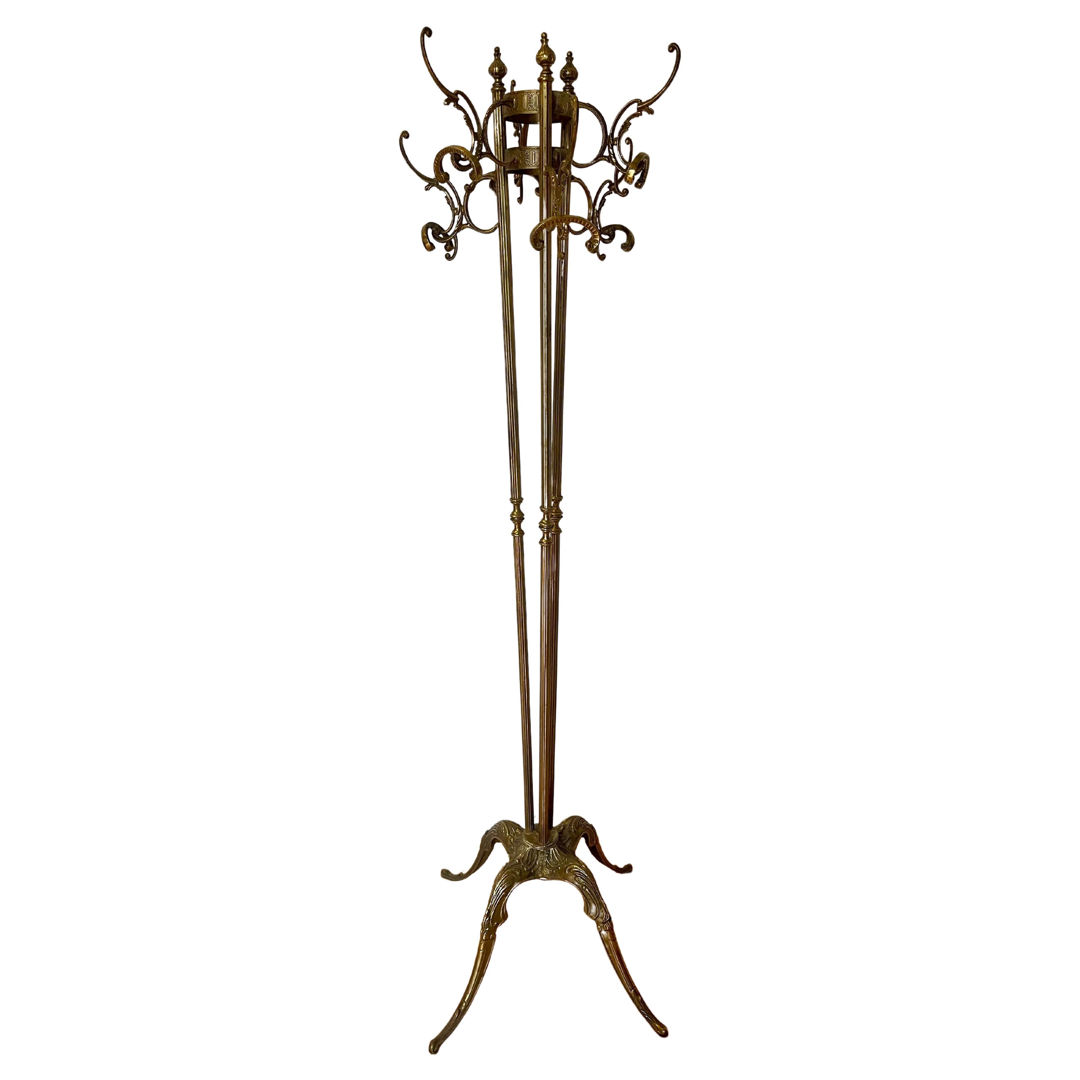 Rare Brass Coat Stand 1980