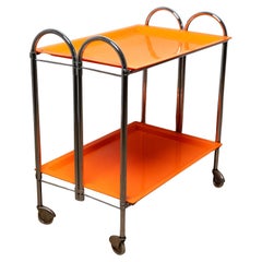 Rare Chariot de bar ou de cuisine en plastique et métal chromé, années 1970