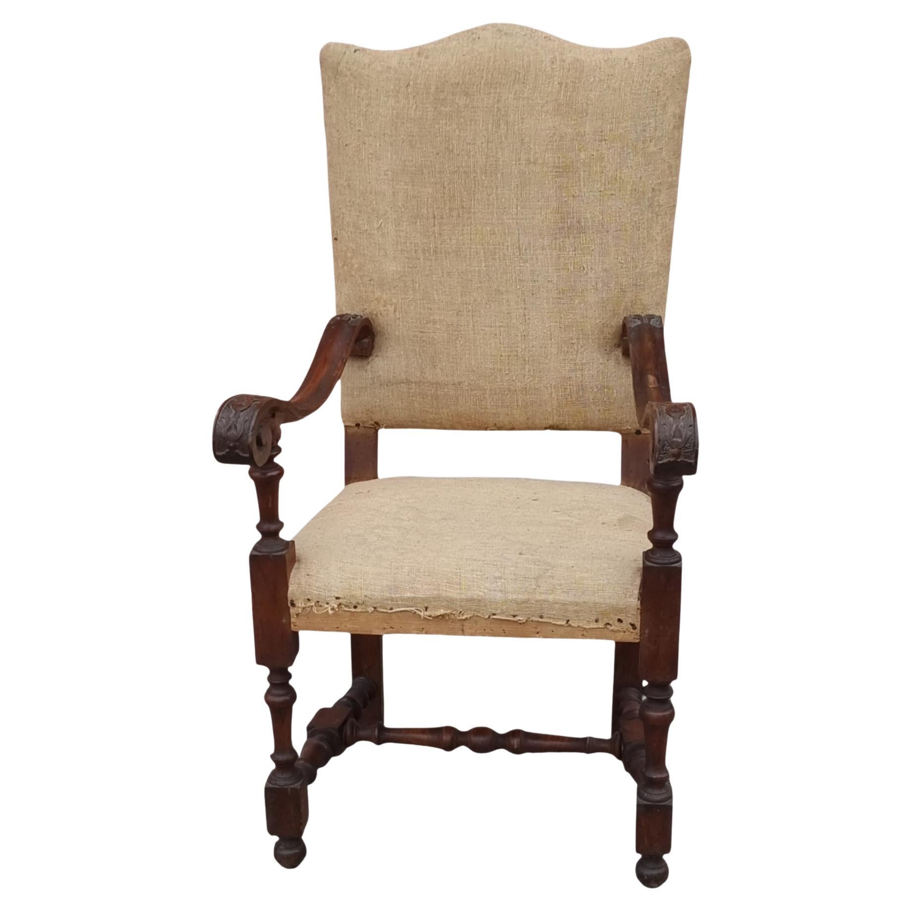 Rare group of four Venetian walnut high chairs, early 18th century