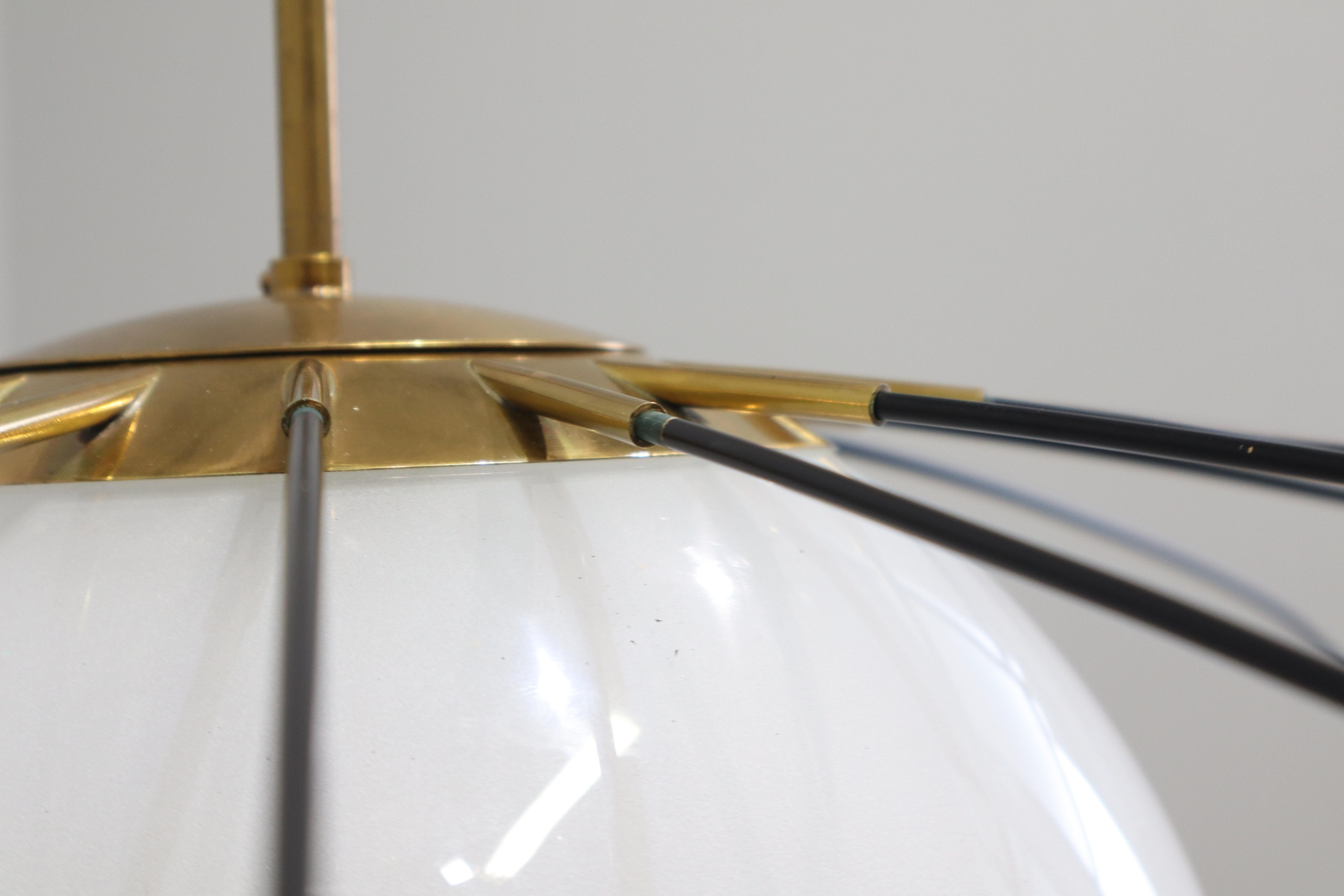 Raro Lampadario a Sospensione Disegnato da Angelo Lelii per Arredoluce anni 50 en venta 3