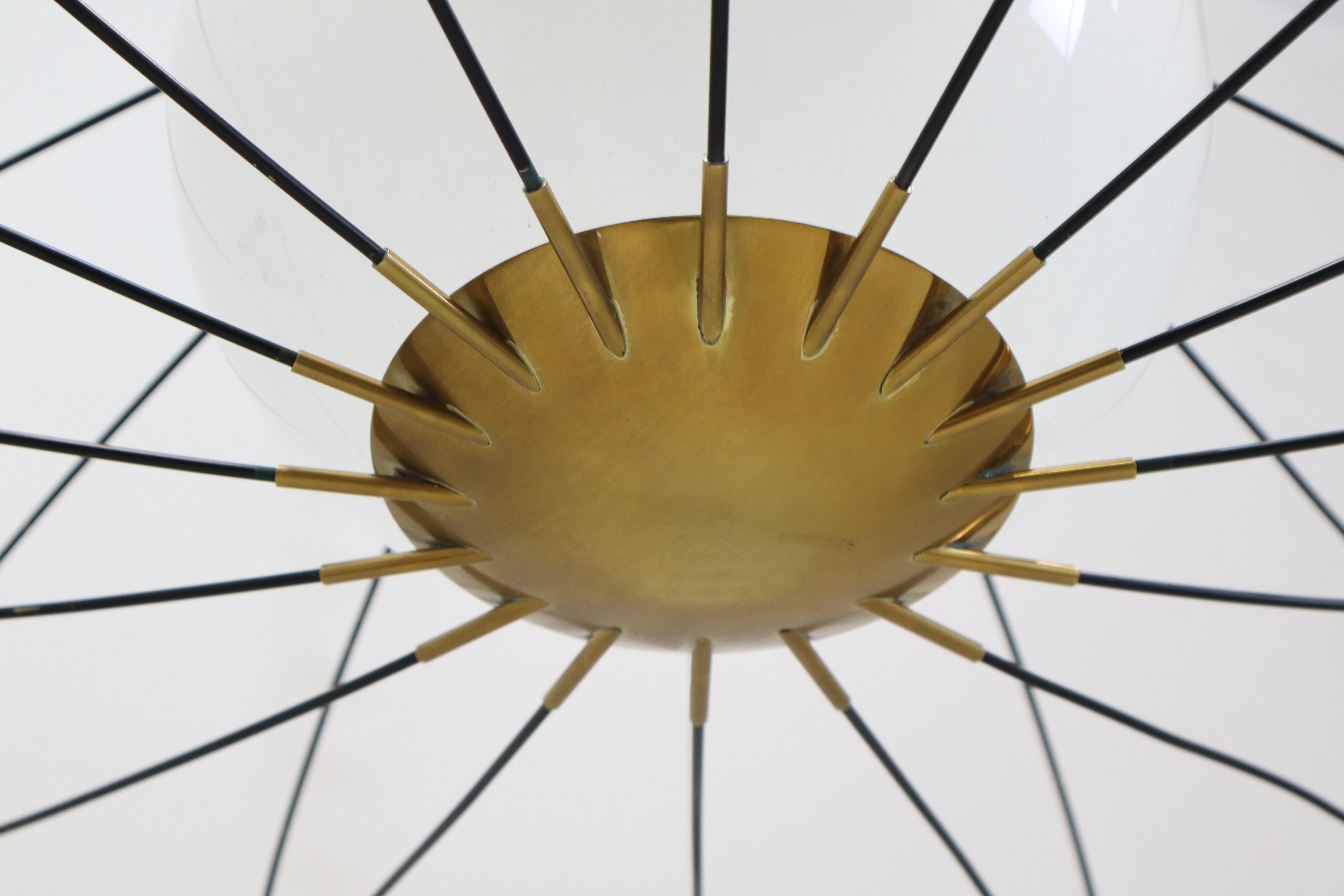 Raro Lampadario a Sospensione Disegnato da Angelo Lelii per Arredoluce anni 50 en venta 5