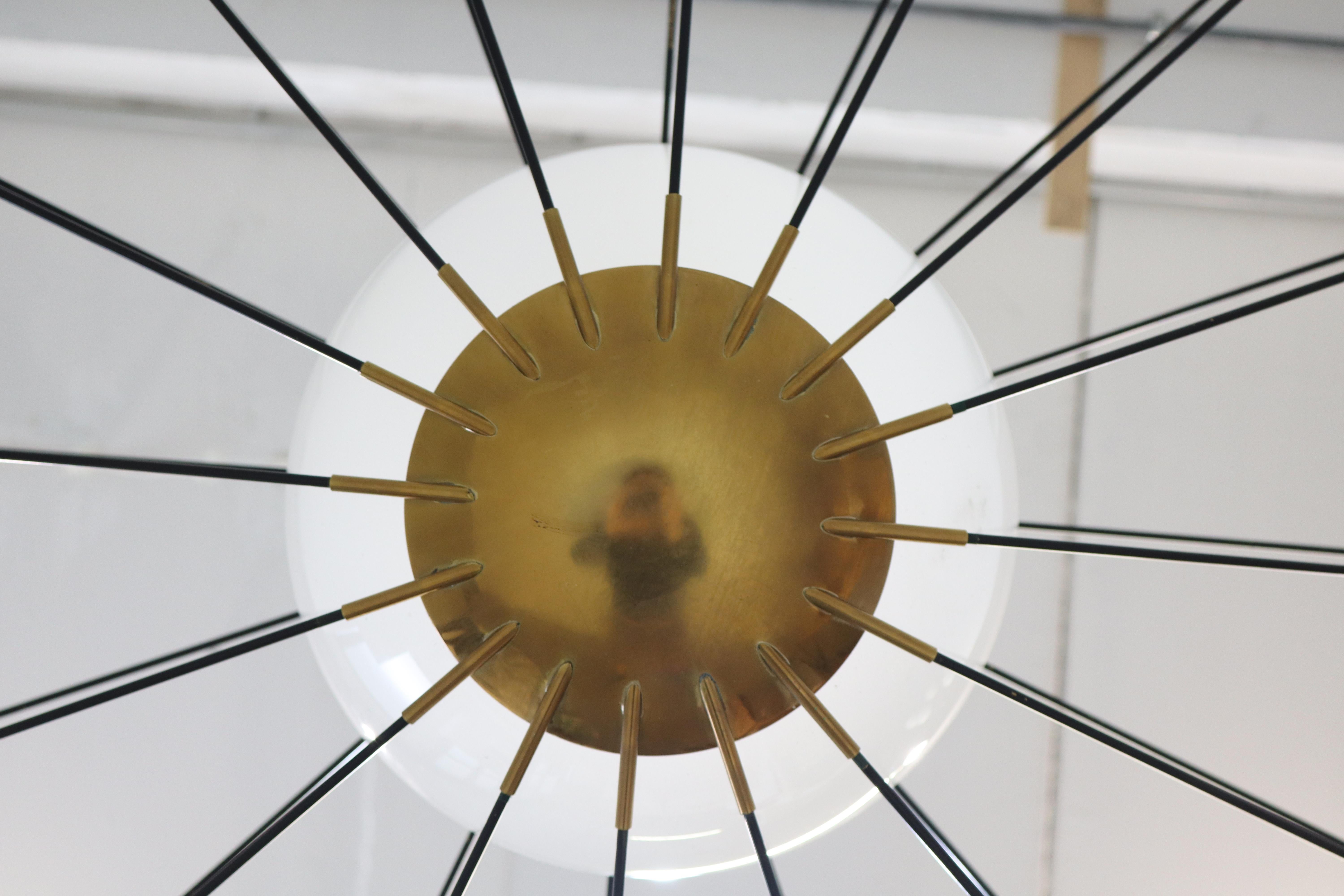 Raro Lampadario a Sospensione Disegnato da Angelo Lelii per Arredoluce anni 50 en venta 6