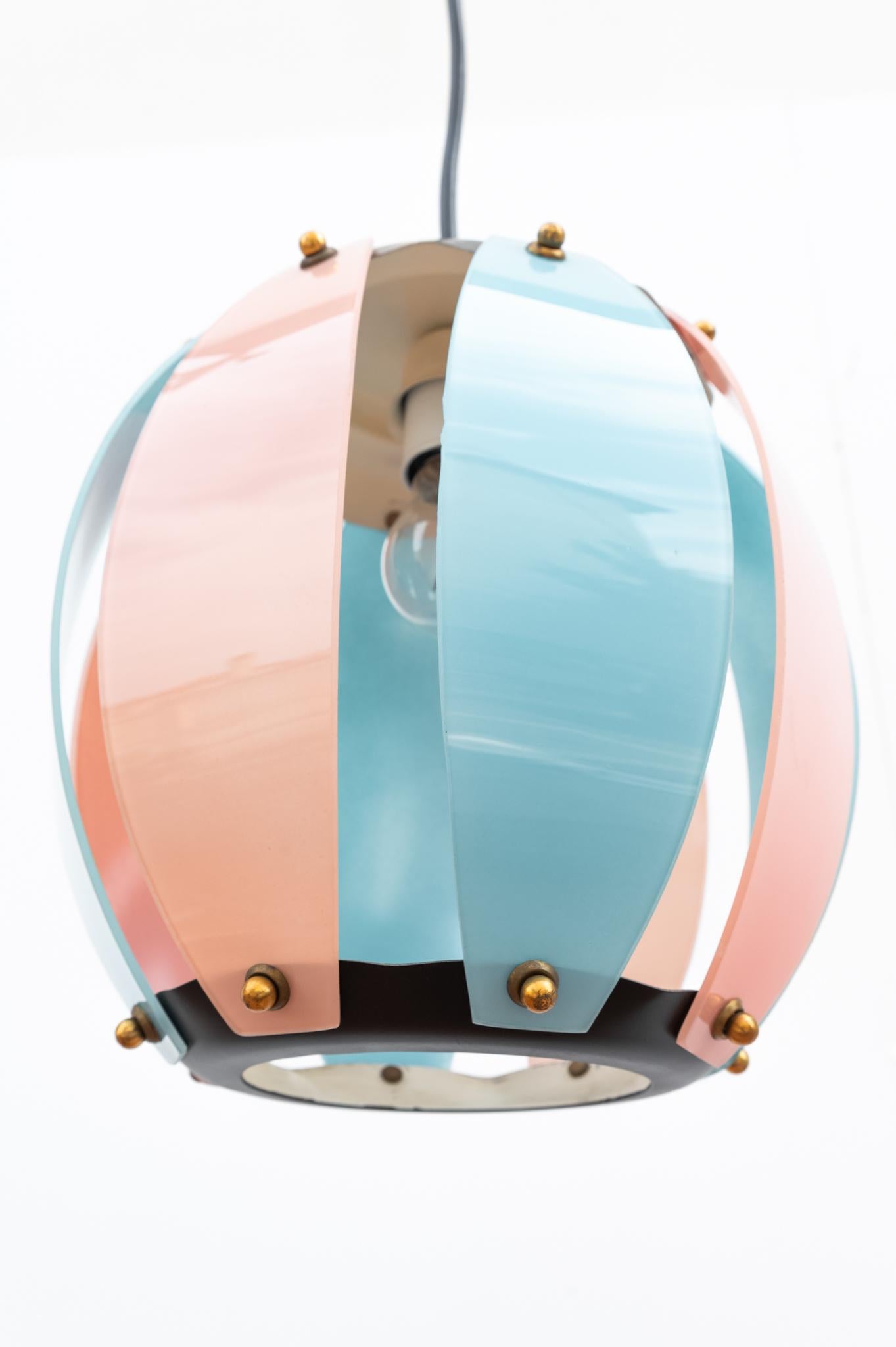 Albanian Rare Chandelier with Globe Lampshade, 1970s For Sale