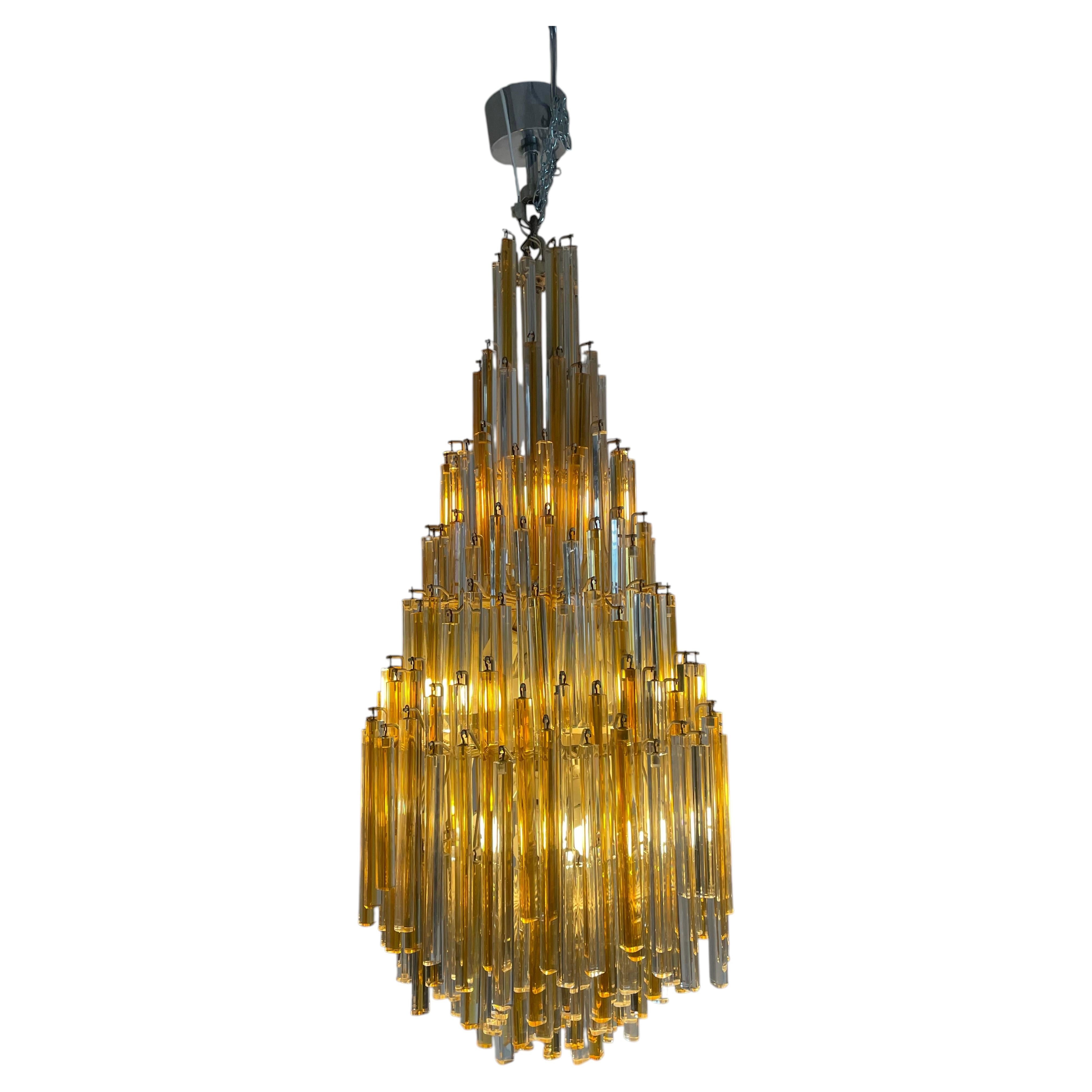 Mid-Century Modern Chandelier by Paolo Venini, Murano Glass, 1960