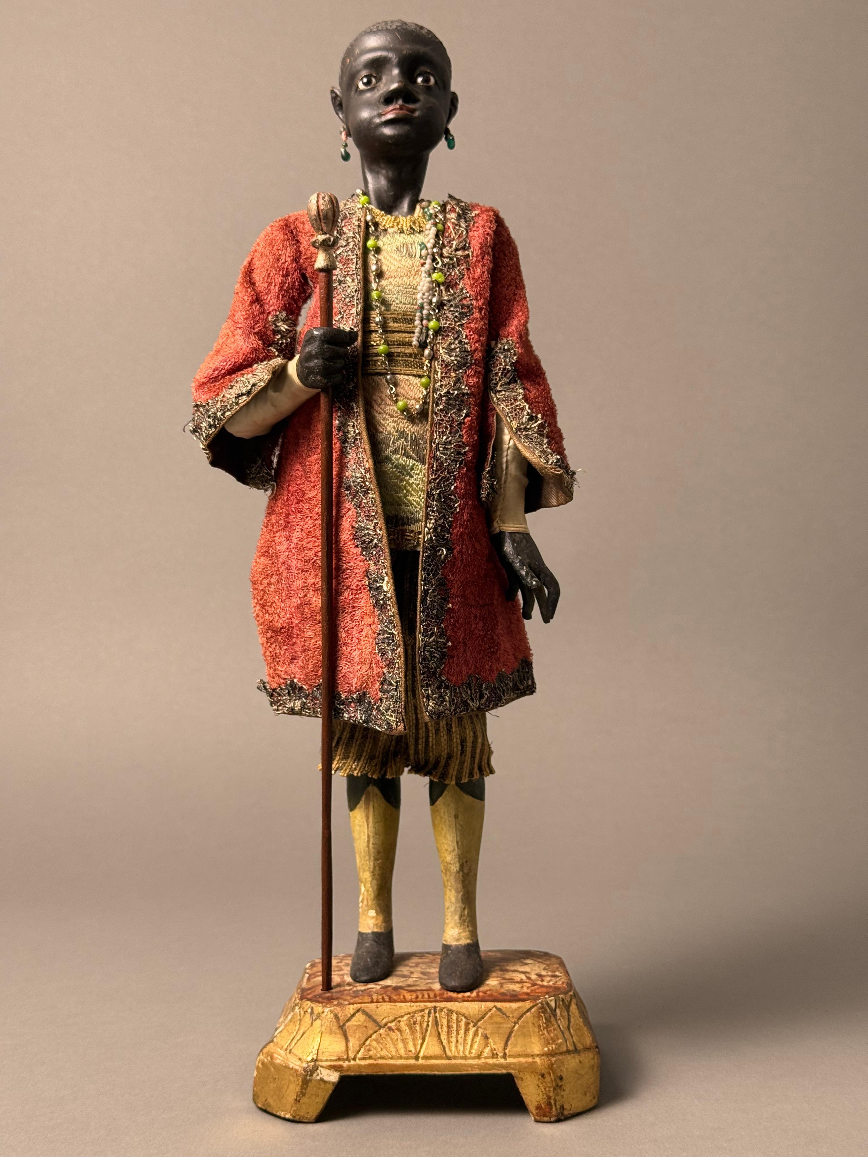 Raro manichino in legno raffigurante maggiordomo moro - XVIII secolo - Venezia (Italienisch) im Angebot