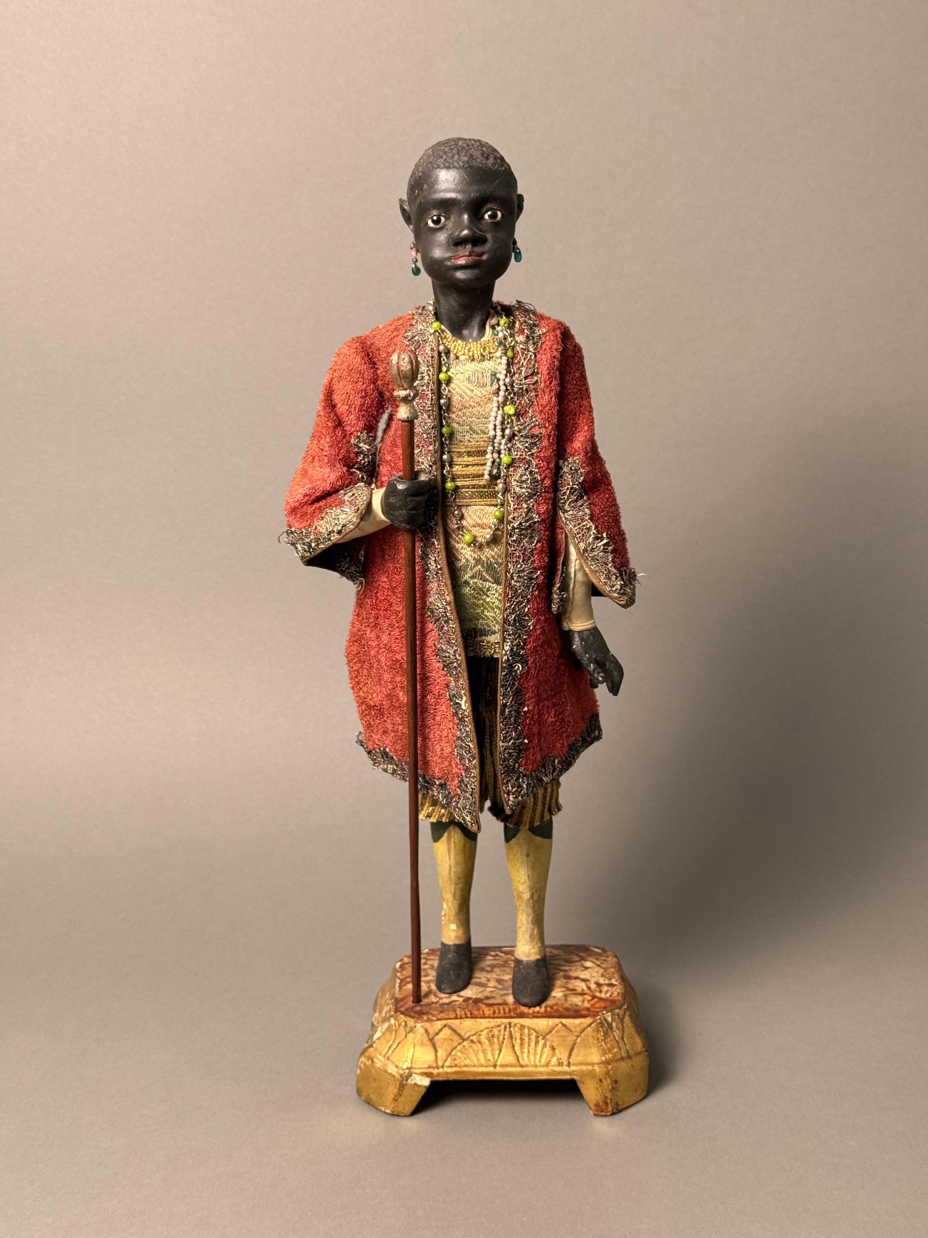 Raro manichino in legno raffigurante maggiordomo moro - XVIII secolo - Venezia im Zustand „Gut“ im Angebot in Fidenza, IT