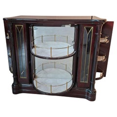 Rare Mahogany Root Swivel Bar Cabinet "MASTRO CAPPELLINI" 1970s