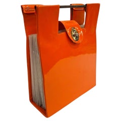 Raro Porta Vinili 45 Giri Anni '70 – Arancione Pop / Space Age