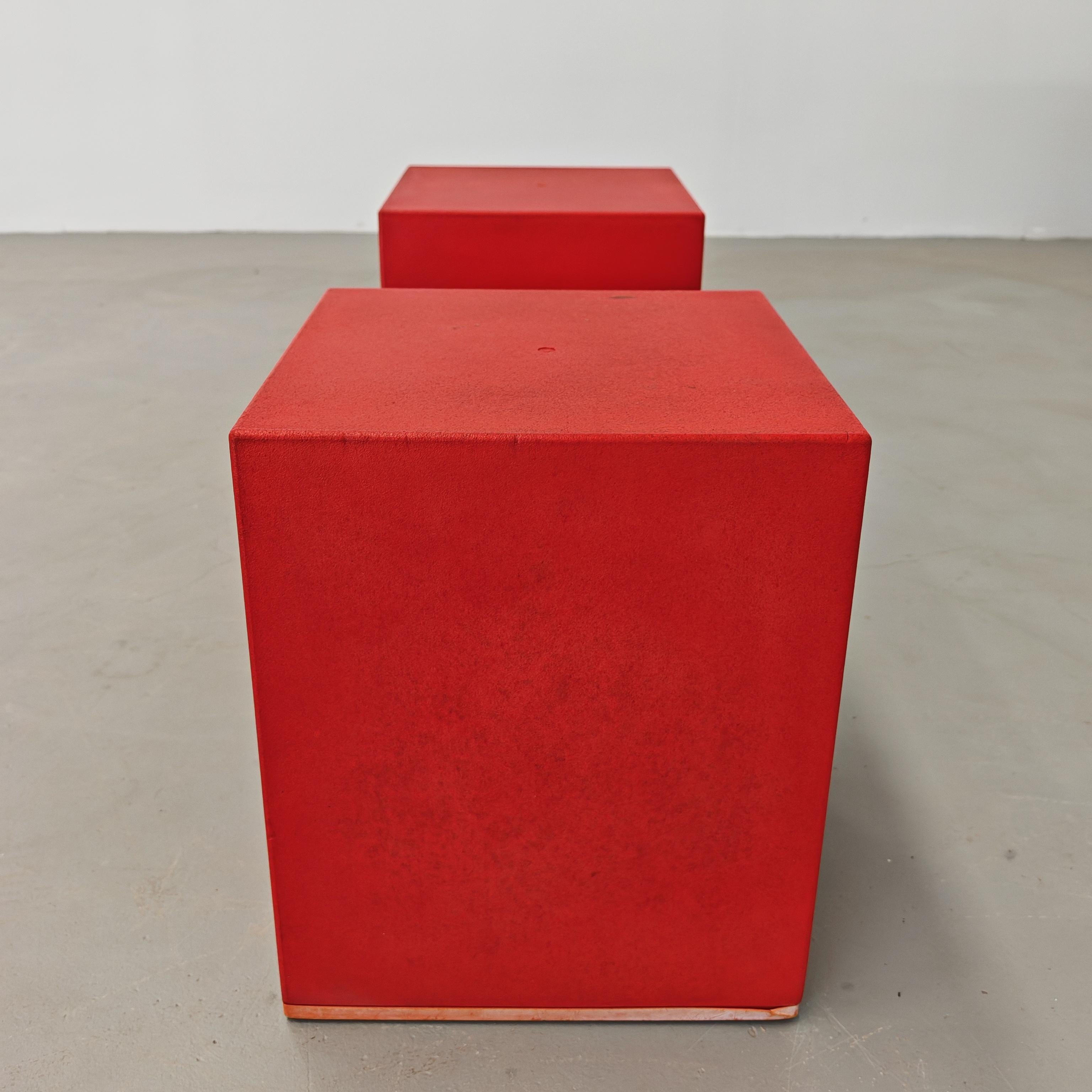Mid-Century Modern Rare pouf rouge modèle 'Scacchi' Mario Bellini pour B&B Italia 1970's en vente
