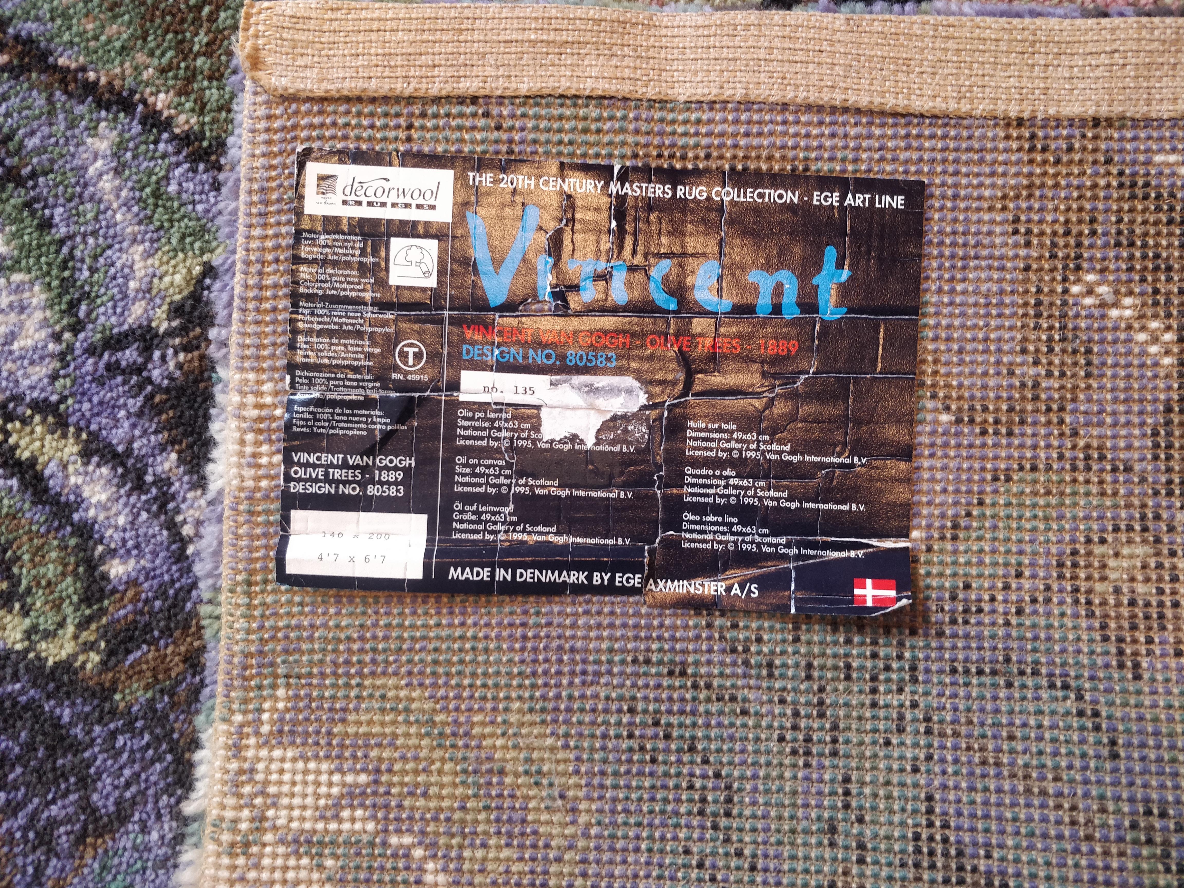 Rare Danish Ege Axminster rug - Vincent van Gogh 