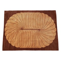 Rare European carpet inspired by op-art, 1970s