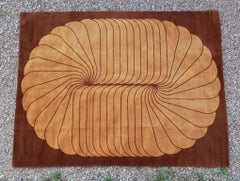 Raro tappeto europeo ispirato alla op-art, anni ‘70