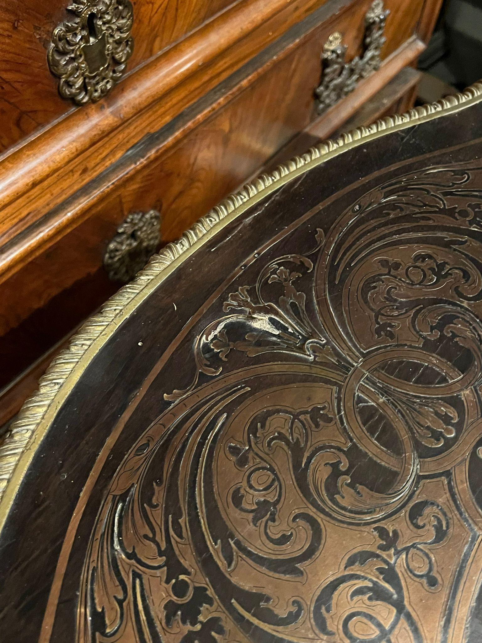 Rare table de style Boulle du 19e siècle en vente 1