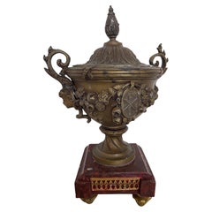 Rare vase ancien en bronze et marbre français 19ème siècle