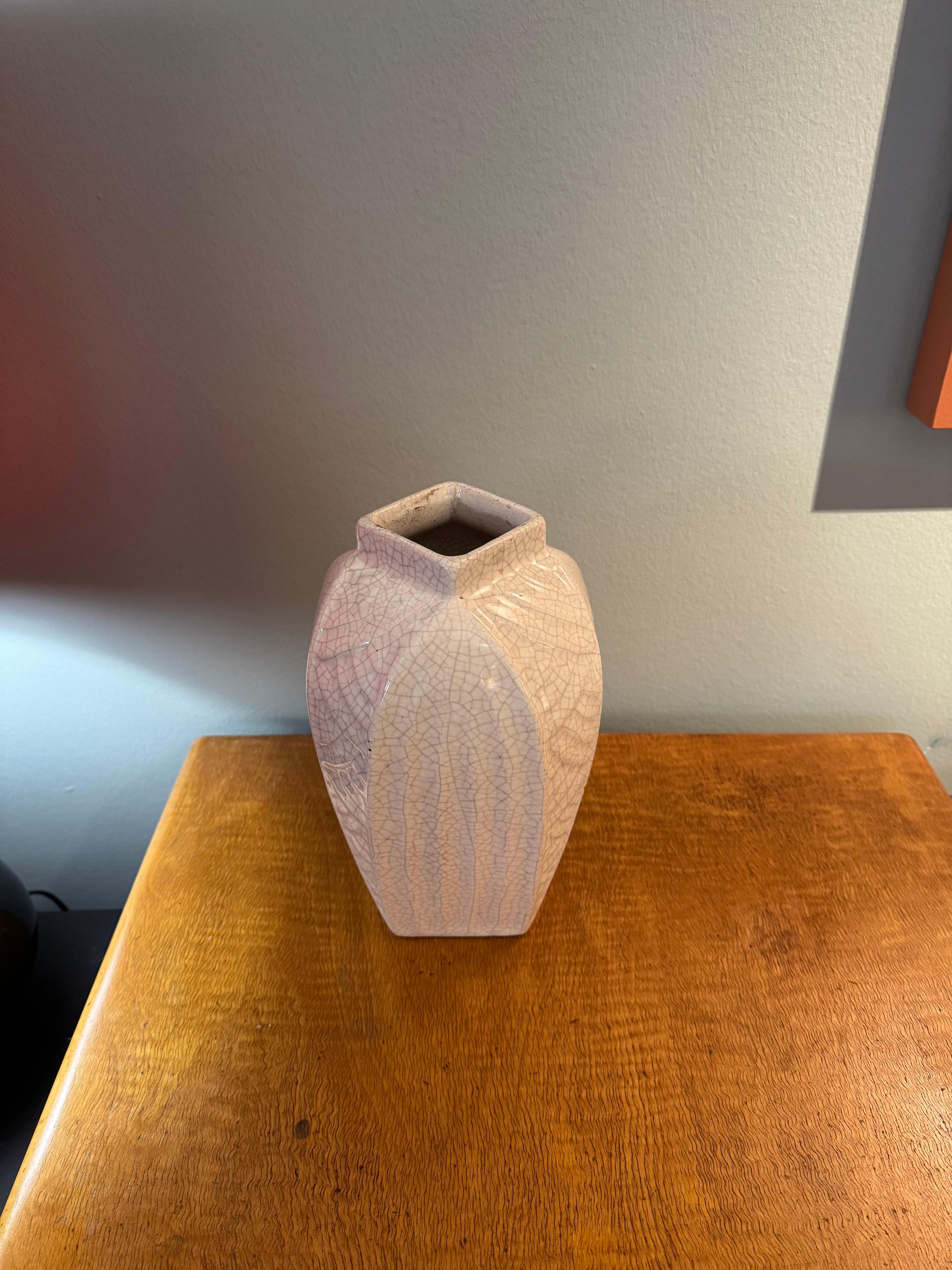 Art Deco Rare craquele vase from 1930 For Sale