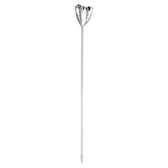 Raru Polished Nickel Cocktail Pick with Swarovski Crystals