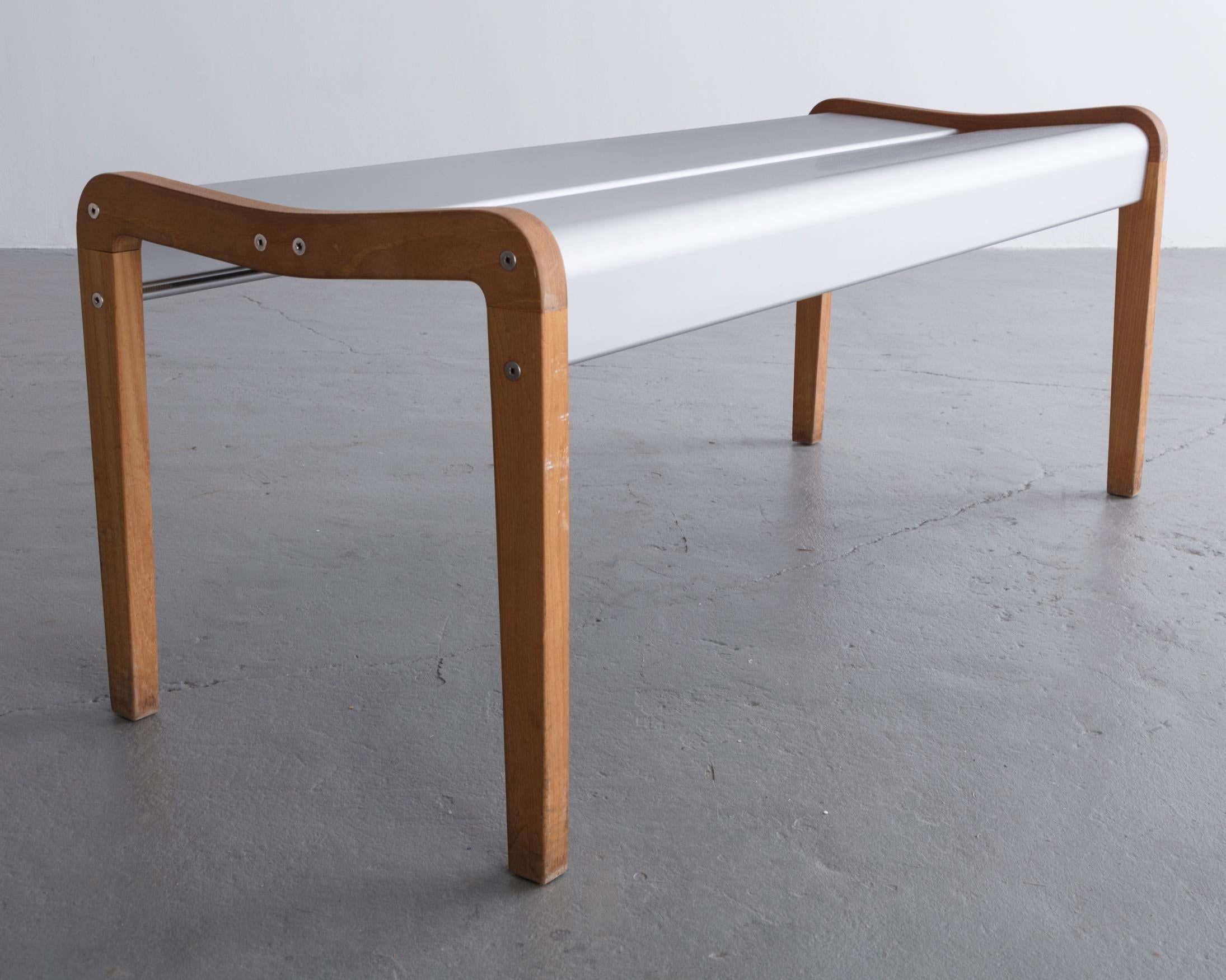 Modern Rasamny Bench 2 in Anodized Extruded Aluminum and Wood by Ali Tayar, 1999