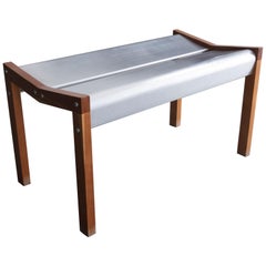 Rasamny Bench 2 in Anondized Extruded Aluminum & Dark Wood by Ali Tayar, 1999