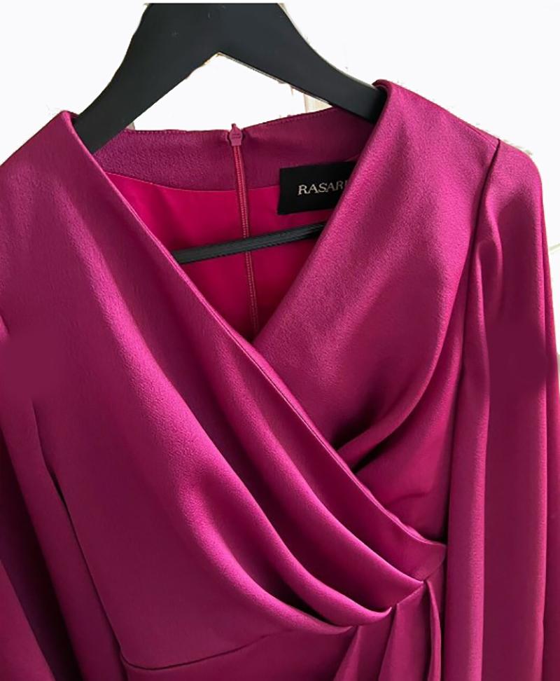 Purple RASARIO BURGUNDY SILK ROBE DRESS Size EU 36