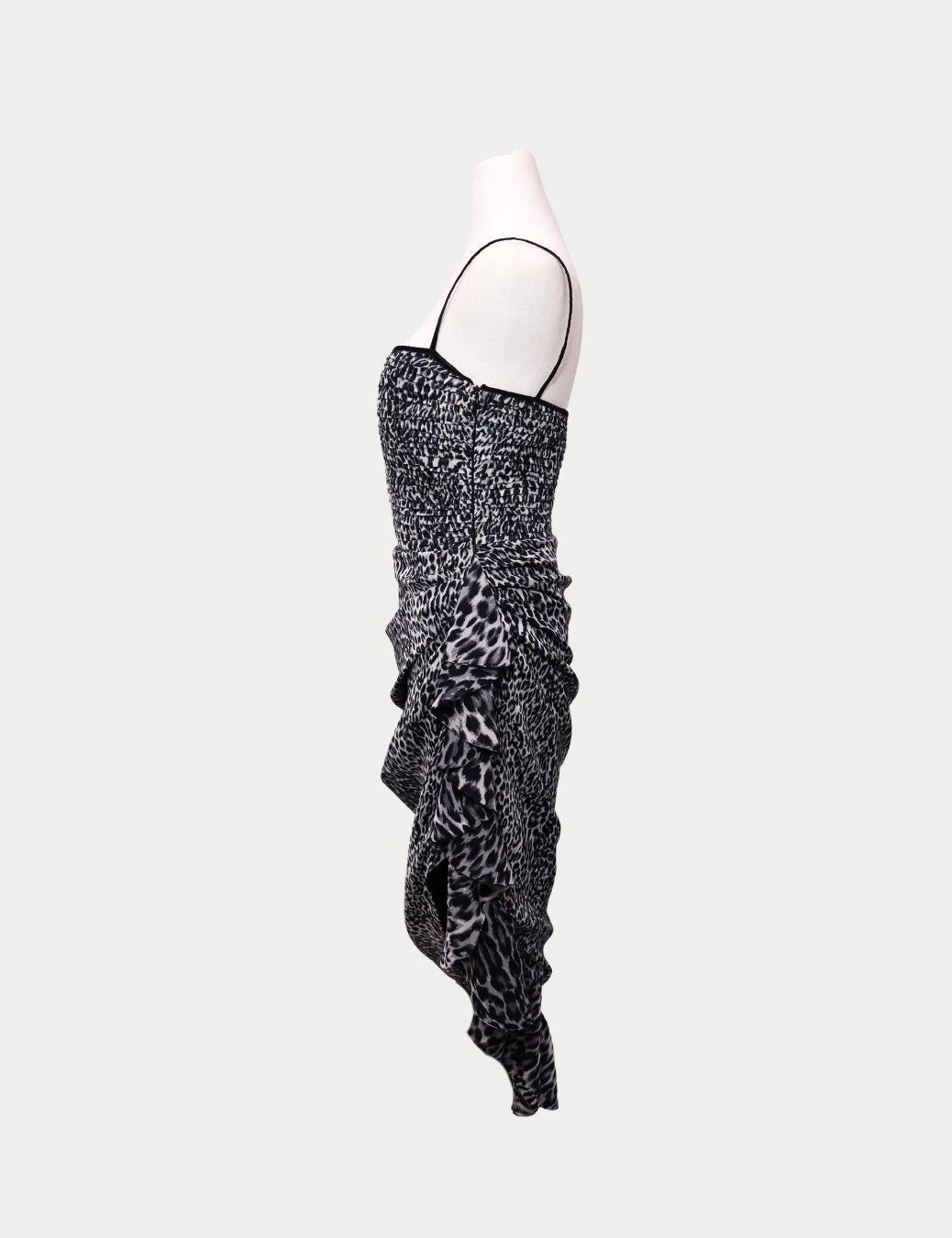 Rasario Cheetah Print Ruffled Asymmetric Dress

Turn heads in this stunning Rasario Cheetah Print Ruffled Asymmetric Dress, a show-stopping piece that perfectly blends bold femininity with sophisticated glamour. Crafted from soft, lightweight